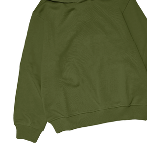Sweat-shirt à capuche oversize vert olive en gros, unisexe, en molleton de coton, sweat-shirt à capuche décontracté d'hiver, streetwear, coupe ample, en solde - Product Image 5