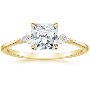 Modern Elegant 925 Sterling <b>Silver</b> Moissanite Ring with Side Accents Classic Wedding Anniversary Engagement Gift for Parties - Product Image 4