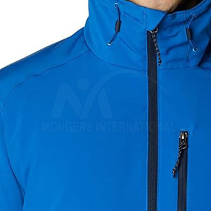 Veste d'hiver softshell coupe-vent pour homme avec capuche, respirante, service OEM, séchage rapide et écologique, position du logo sur le devant - Product Image 4