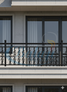 Royal Design Heavy Duty Cast Iron Railing <b>Sand</b> Moulded Metal Baluster Modern Frameless Rust Resistant Residential Staircase - Product Image 2