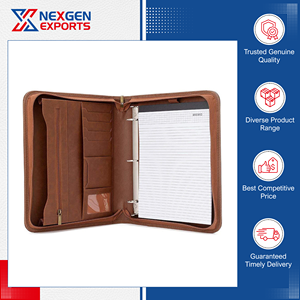 Nexgen Exports Leather Presentation Folder-Customized Design Color High Quality Model Leather Portfolio Folder-07 <b>Planner</b> for - Product Image 2