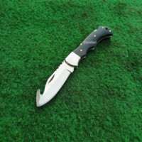 Cuchillo plegable de bolsillo hecho a mano J2 hoja de acero pulido espejo mango de resina botón a prueba de herrumbre estilo cambio cubierta de cuero gratis