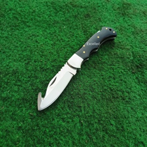 Cuchillo plegable de bolsillo hecho a mano J2 hoja de acero pulido espejo mango de resina botón a prueba de herrumbre estilo cambio cubierta de cuero gratis - Product Image 2