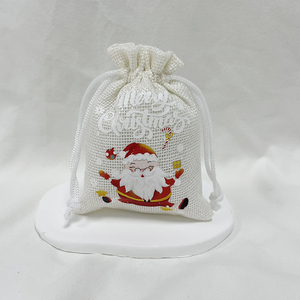 Túi vải bố đựng quà Giáng sinh, túi rút bằng vải gai, túi đựng đồ trang sức - Product Image 2