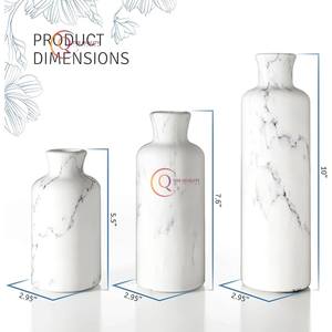 Fashion Home Round Marble Flower <b>Vase</b> <b>Stone</b> Flower Display Stand Above Counter Installation for Bathroom Accessory Supplies - Product Image 3