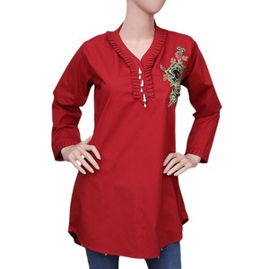 Kurti Corto Bordado para Mujer - Rojo - Product Image 2
