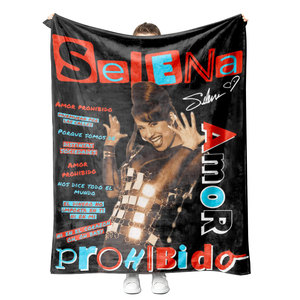 Manta Personalizada de Alta Calidad de la Cantante Selena Quintanilla, Mejor Precio al por Mayor, Manta con Estampado Personalizado con Logotipo - Product Image 1