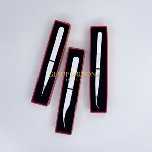 Pinzas Profesionales para Extensión de Pestañas, Pinzas de Aislamiento de Acero Inoxidable con Punta de Fibra, Recubrimiento en Polvo Blanco, Herramienta para Pestañas - Product Image 5