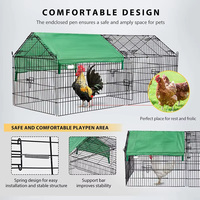 Poulailler moderne en métal avec couverture imperméable, enclos extérieur pour animaux de ferme, enclos de jeu pour lapins et canards