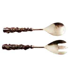 Fantastique Design maison salle à manger vaisselle salade serveur ensemble de qualité supérieure en acier inoxydable salade serveur pour la maison hôtel fournitures - Product Image 1