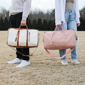 Bolsa de Viaje Grande Plegable de Nailon y Cuero, Bolsa de Deporte y Moda con Cierre de Cremallera, Duradera y Plegable - Product Image 4