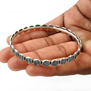 Adjustable Vintage Design Luxury <b>Bangles</b> Plain <b>Silver</b> Handmade Dainty Fine Jewelry Women <b>Men</b> Unisex <b>Bangles</b> Wholesale OEM ODM - Product Image 2