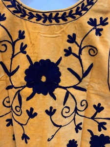 <b>Floral</b> Embroidered Velvet <b>Vest</b> Sleeveless Prairie Chic Style Handmade Women's Spring <b>Top</b> Yellow Black Design - Product Image 4