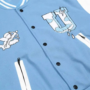 Blouson Bomber en Toile pour Homme, Style Urbain Décontracté, Col Rond, Hiver, Motif Uni, Veste à Capuche avec Logo Frontal - Product Image 4