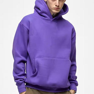 Sweat à capuche polaire pour hommes 100% coton de haute qualité fait sur mesure avec Logo broderie Plaid Design adulte surdimensionné hiver sweat à capuche polaire - Product Image 4