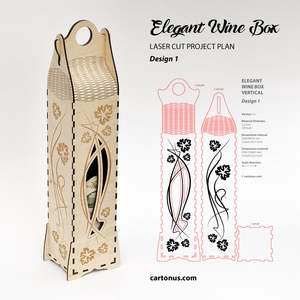 Elegante Caja para Vino con Diseño Láser Hecho a Mano - Product Image 5