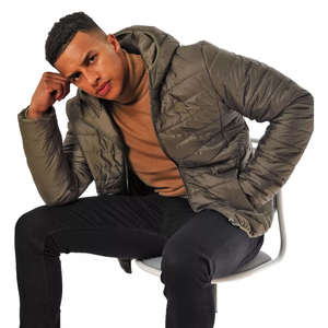 Chaqueta acolchada de lona ligera y elegante para hombre, ropa de abrigo de burbujas cómoda y cálida con cuello levantado a excelentes precios - Product Image 2