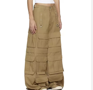 Pantalones Cargo de algodón 100% con 6 bolsillos al por mayor, pantalones Cargo con cordón, ropa de calle personalizada, pantalones deportivos para hombre, pantalones de chándal - Product Image 2