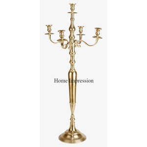 Llamativo aspecto real completamente negro Color polvo recubierto 5 brazos candelabros con cristales transparentes colgante diseñador MESA CENTRO DE MESA - Product Image 2