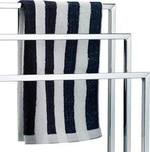 Toallero de Hierro Fundido para Hotel con Base Rectangular Doble, Diseño de 3 Rieles, Acabado Cromado, Independiente para Baños - Product Image 4