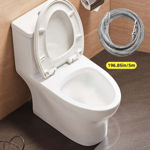 1 pièce Accessoire de nettoyage de drain intégré pour toilettes et sols, avec tuyau de 5 mètres/196,85 pouces pour le nettoyage des drains - Product Image 5