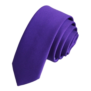 Corbata de moda delgada simple con rayas propias moradas - Product Image 2