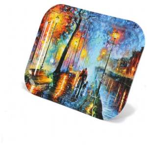 Bandeja decorativa de Venecia de 233x307mm de Afremov, plato Rectangular de Metal para servir con perla de madera para servir comida, estilo árabe - Product Image 4