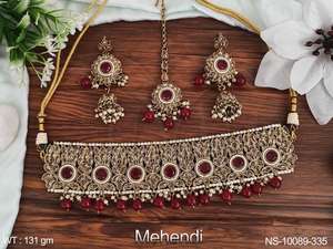 Bijoux traditionnels de créateur, ensembles de bijoux de fête, accessoires de bijoux, colliers ras du cou antiques - Product Image 2