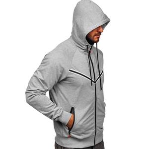 Sweat-shirt à fermeture éclair respirant à manches longues en molleton de coton pour homme, coupe classique, personnalisé, pour le sport d'hiver - Product Image 5