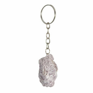 คุณภาพสูงธรรมชาติหิน lepidolite พวงกุญแจรักษาคริสตัลอัญมณีสีทอง - Product Image 6