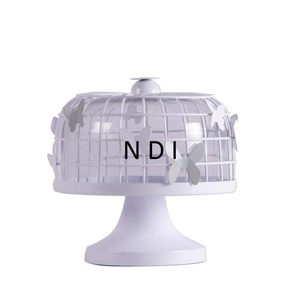 Venta caliente Hogar y Hotel vajilla decoración pastel soporte lujo Hotel restaurante decoración blanco polvo recubierto Metal pastel soporte - Product Image 1