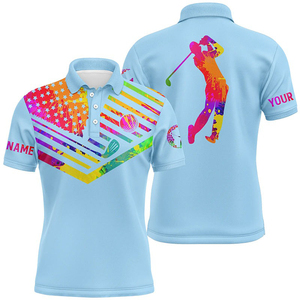 Sublimation haute Performance coupe sèche grande taille hommes Polyester Logo personnalisé bouton avant à manches courtes 300g Golf Polo t-shirts - Product Image 1