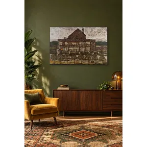 Impression sur toile de la maison Fida Schiele avec toit en tuiles - Product Image 3