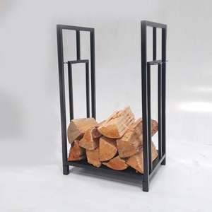 Modern Elegant Scroll Design Wrought Iron Handcrafted <b>Log</b> Rack for Decorative Functional <b>Fireplace</b> Wood Storage Solution - Product Image 3