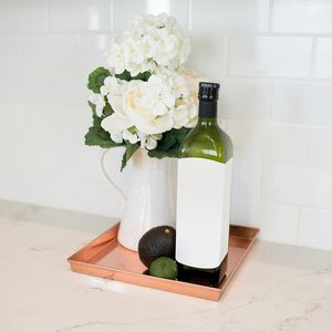 Plateau de service carré de style antique moderne fabriqué sur mesure à partir de cuivre et d'acier inoxydable en laiton pour un usage domestique - Product Image 1