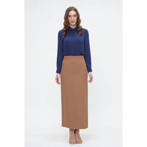 Falda Lápiz de Satén con Bordado de Camello - Falda Corta Formal Suave y Transpirable - Product Image 1