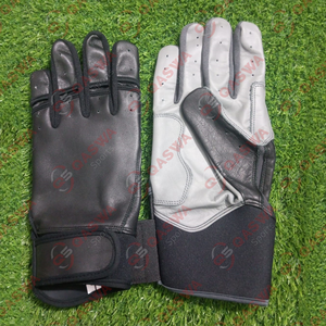 Gants de baseball en cuir antidérapants, couleur noire, manchette courte, pour adultes et jeunes joueurs, gants de softball - Product Image 6