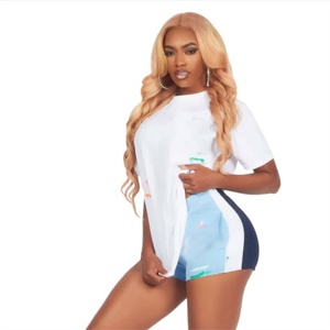 T-Shirt à manches courtes à volants pour femmes solide coupe ample t-shirts décontracté plaine hauts personnalisés chemisiers de travail vêtements en gros Pakistan 2025 - Product Image 4