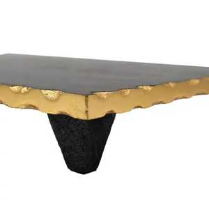 Plateau décoratif pour Shabbat personnalisé, nouvelle arrivée, Judica, marbre blanc, bord doré, plateau à challah, plateau à fromage, couteau, plateaux de service - Product Image 4