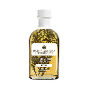 Acetomodena 250ml Vinaigre aromatisé à l'infusion de thym noir en format sauce Origine Italie Style Émilie-Romagne 12 bouteilles par boîte - Product Image 1