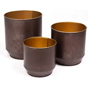 Pot de fleur en métal fini martelé doré avec support pour l'extérieur et l'intérieur de la maison salon jardin décoration utilisation - Product Image 6