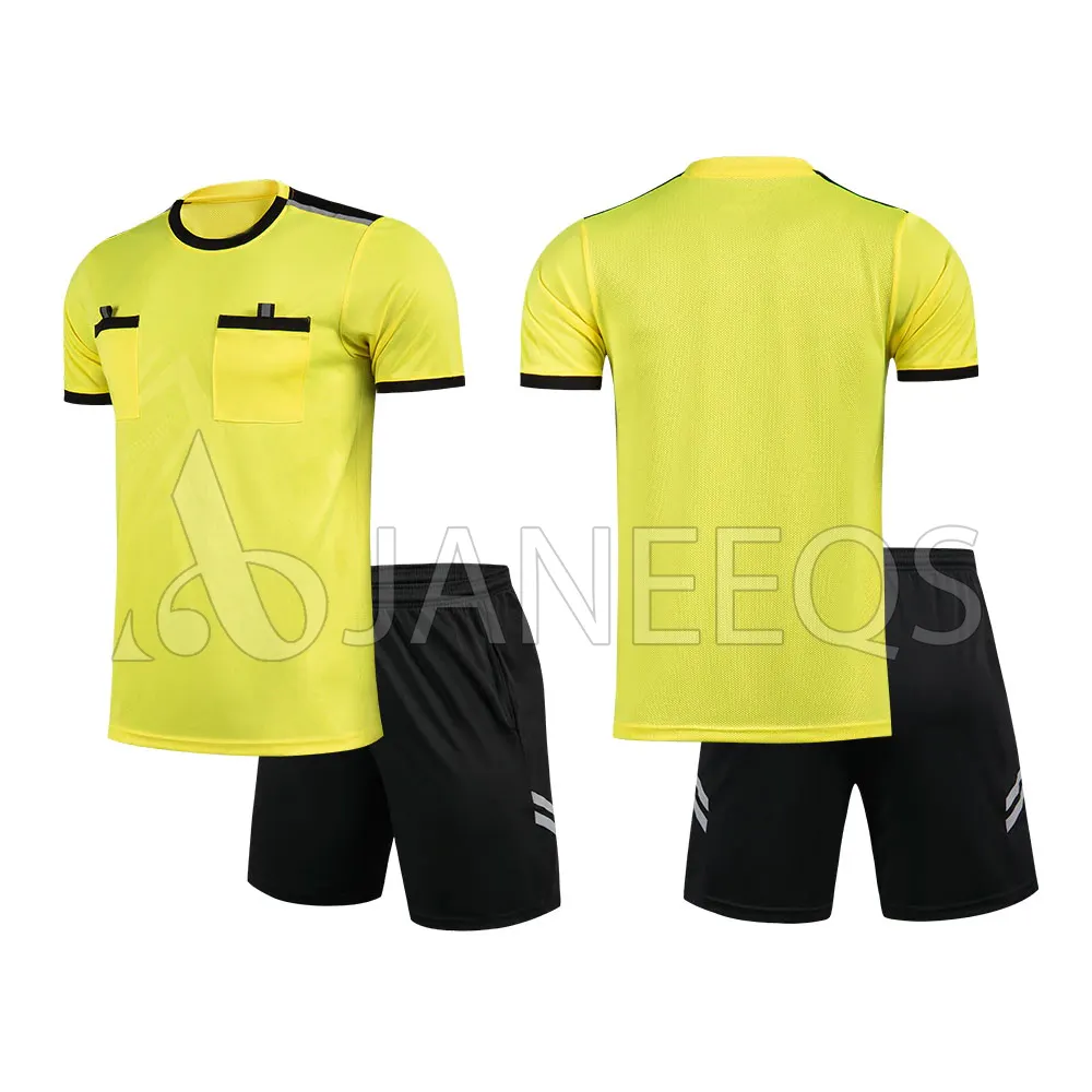 Nouveaux styles d'uniforme d'arbitre, tenues de football respirantes, uniformes d'arbitre, maillot de football pour les meilleures ventes