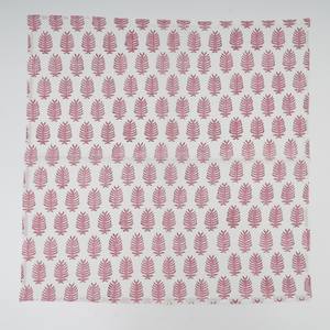 Ridhi 2025 Beautiful Leaf Taffy Pink White Cotton Hand <b>Block</b> <b>Printed</b> Square Cocktail Napkins Handmade Modern for Weddings - Product Image 4