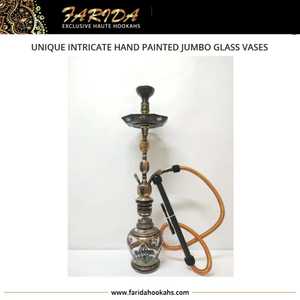 Venta caliente de la mejor calidad jarrones de vidrio Jumbo egipcios diseño único intrincado pintado a mano con técnica de laca al por mayor - Product Image 2