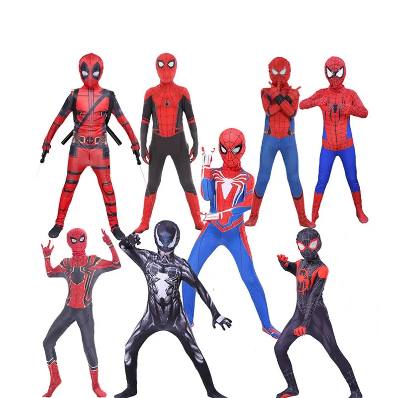 Factory wholesale top quality Halloween party decoration cosplay Spider-Man costume for kids