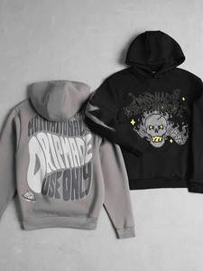 Ropa de hombre de peso pesado Sudaderas con capucha Sudaderas rotas Pullover Planet Streetwear Chándales Puff Impresión Sudadera con capucha para hombres - Product Image 2