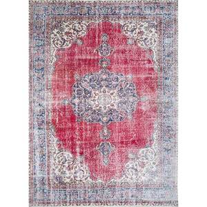 Alfombra Vintage de Lana 9x12 Roja y Naranja, Anudada a Mano, con Diseño de Medallón y Patrones Abstractos Rectangulares para Entrada, Pasillo o Recibidor - Pae-1692 - Product Image 1