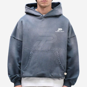 Vente en gros de sweats à capuche personnalisables, style streetwear, 100% coton, lavage à l'acide, intérieur brossé doux, respirant, séchage rapide, écologique - Product Image 3