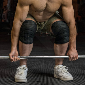 Nouvelle arrivée Wraps Offre Spéciale OEM Heavy Duty Fitness Genou Wraps Haltérophilie Powerlifting Compression Genou Support Wrap à vendre - Product Image 6
