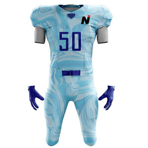 Conjunto de camisetas y pantalones de fútbol americano de estilo de diseño y logotipo personalizado, suministro directo de fábrica, uniforme de fútbol americano de secado rápido - Product Image 6